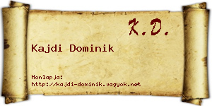 Kajdi Dominik névjegykártya
